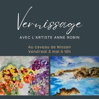 Exposition de l'aquarelliste Anne Robin © Vignerons du Pays d'Ensérune 